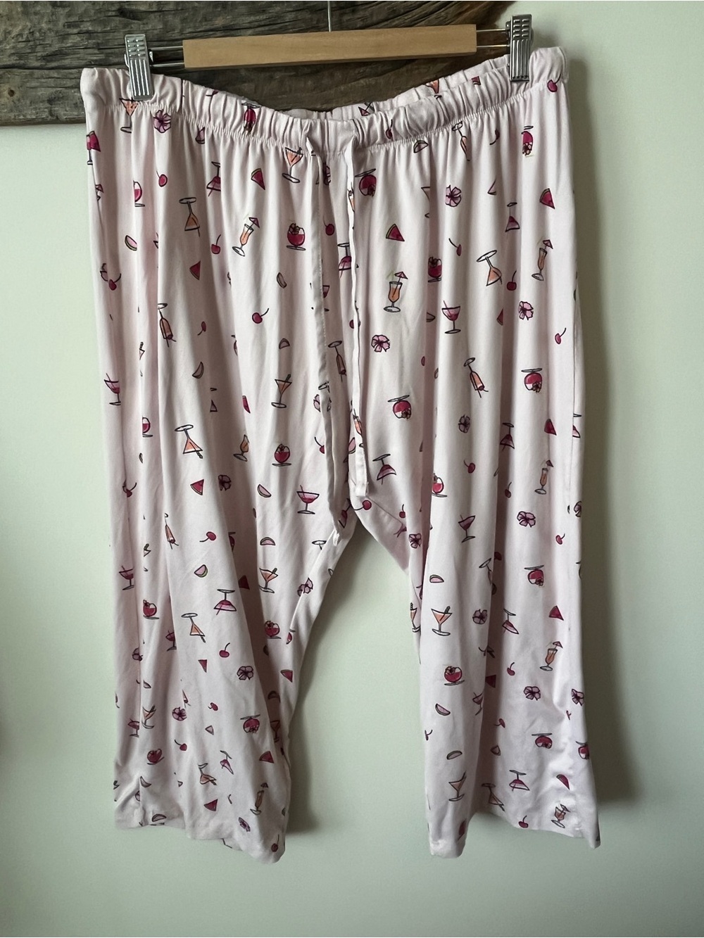 Light Pink Cocktail Print Pyjama Set - Picture 5 of 9